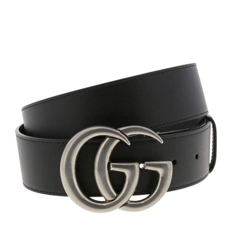 cintura gucci entro la gang|Cintura GG in pelle in Nero .